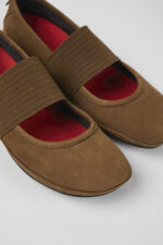 Right Brown nubuck ballerinas for women