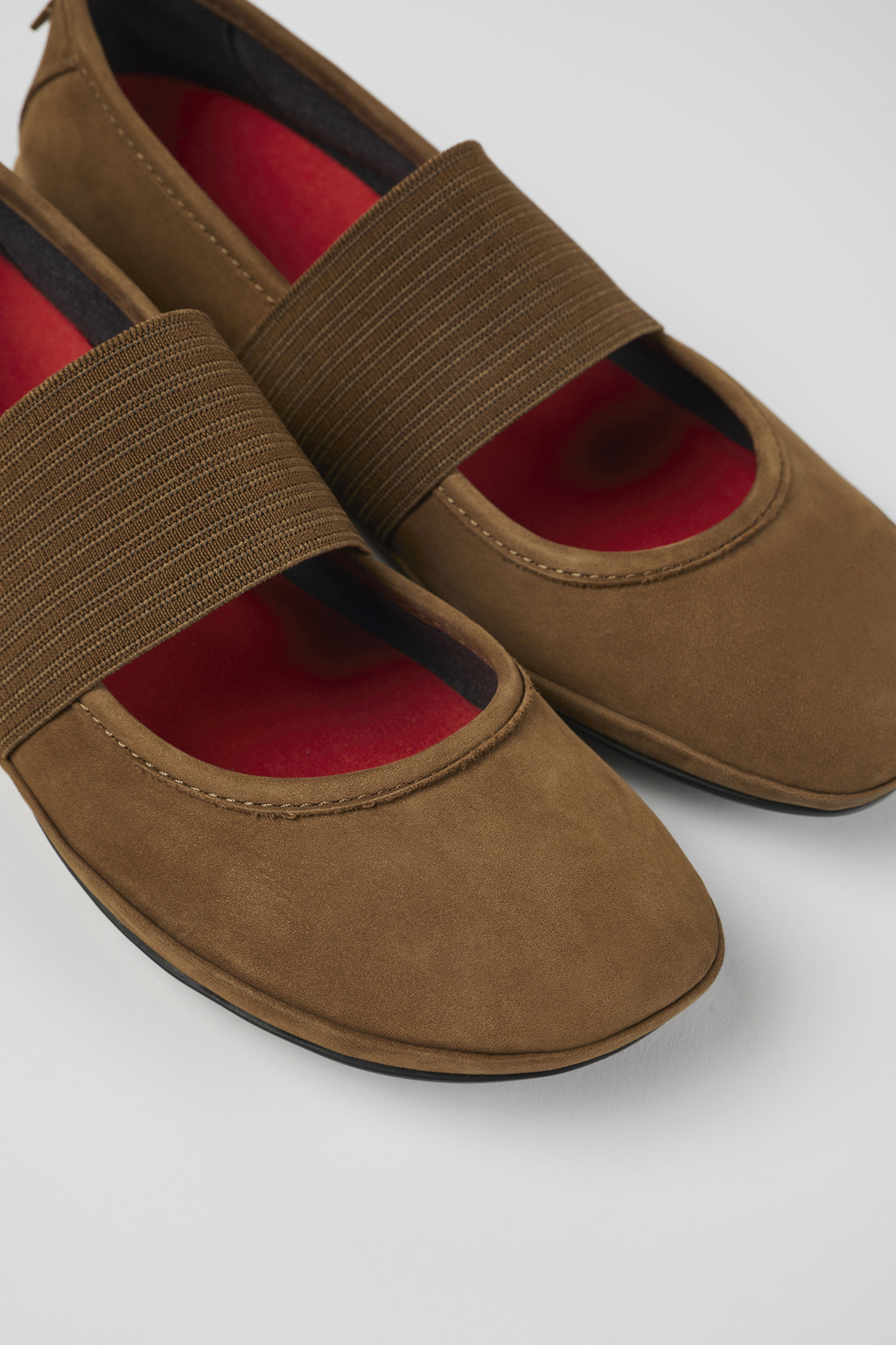 Right Brown nubuck ballerinas for women