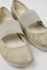 Right Light gray nubuck ballerinas for women