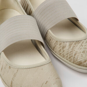 Right Light gray nubuck ballerinas for women
