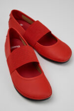 Right Nina Red Leather Ballerinas for Women.