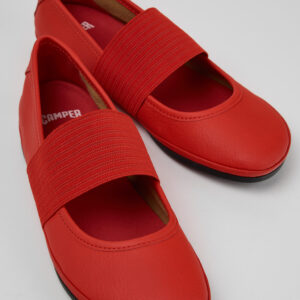 Right Nina Red Leather Ballerinas for Women.