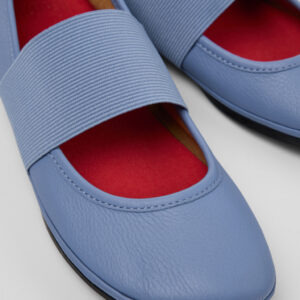 Right Nina Blue Leather Ballerinas for Women.