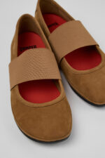 Right Nina Brown Nubuck Leather Ballerinas for Women.