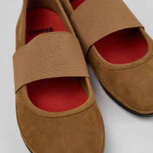 Right Nina Brown Nubuck Leather Ballerinas for Women.