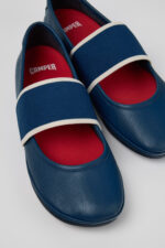 Right Nina Blue Leather Ballerinas for Women.