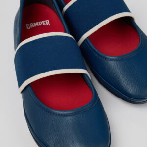 Right Nina Blue Leather Ballerinas for Women.
