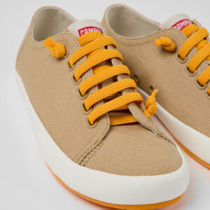 Peu Rambla Beige textile sneakers for women