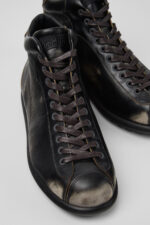 Pelotas Gray Leather Ankle Boots for Men.