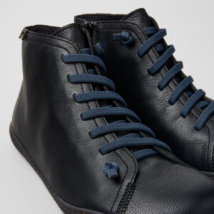 Peu Black Chrome-Free Leather Ankle Boots for Men.