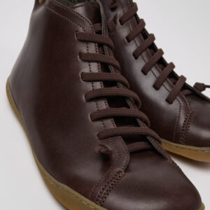 Peu Brown Leather Ankle Boots for Men.