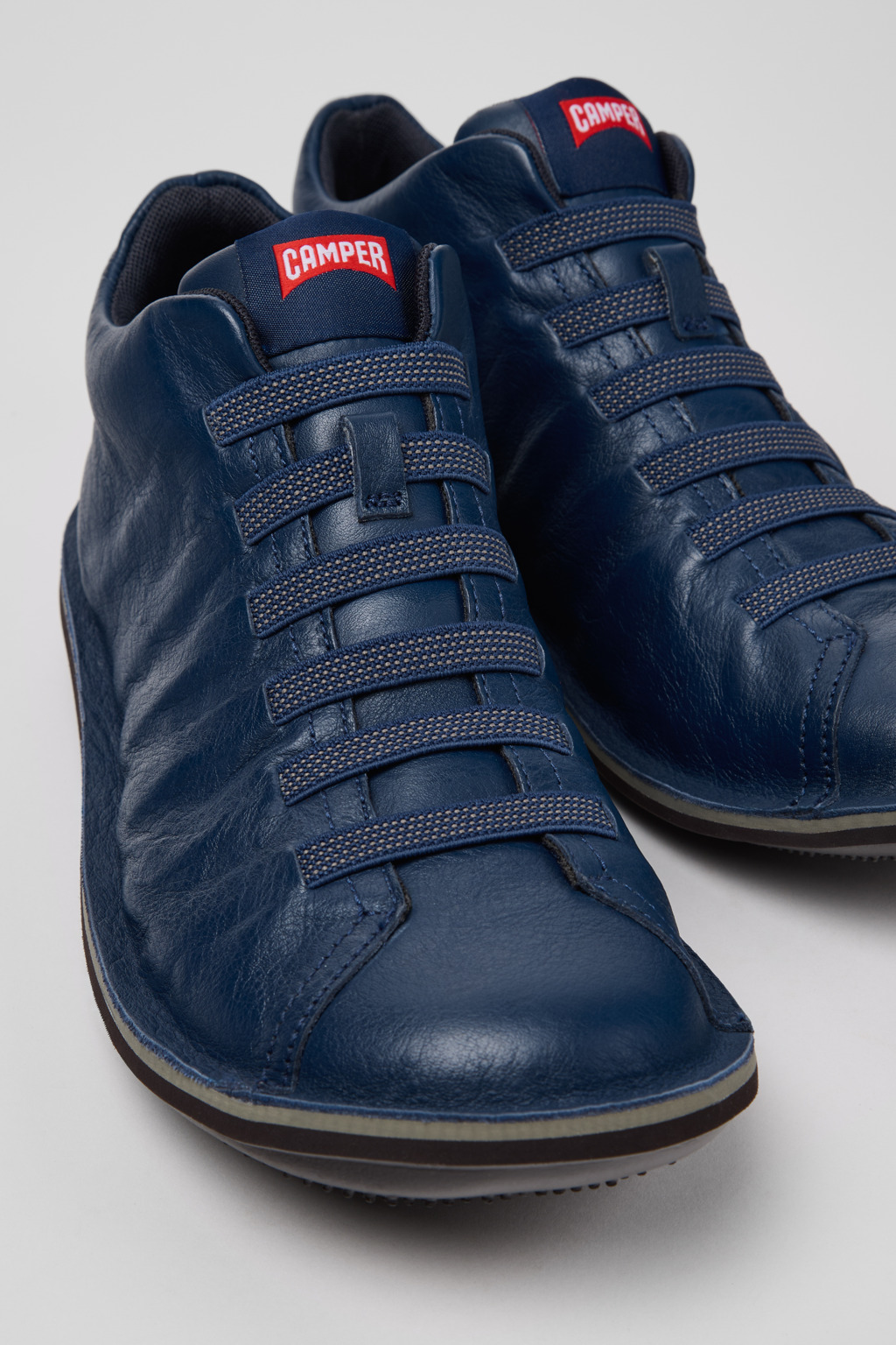 Beetle Blue Leather Ankle Boots for Men.
