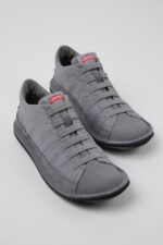 Beetle Gray Recycled Cotton and Nubuck Men's Ankle Boots.