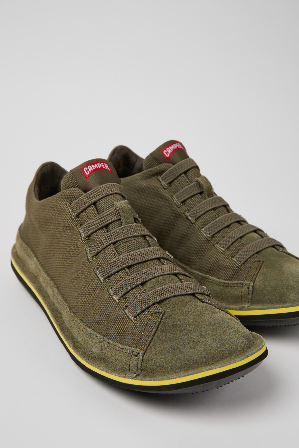 Beetle Green Textile and Nubuck Leather Ankle Boots for Men.