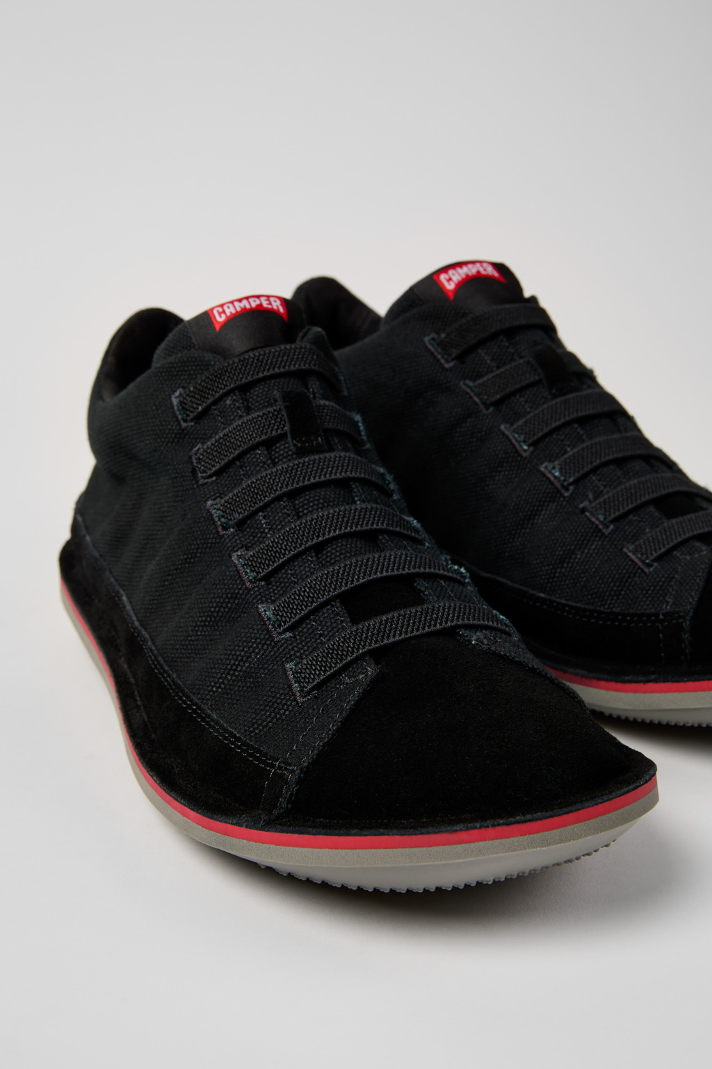 Beetle Black Textile and Nubuck Leather Ankle Boots for Men.