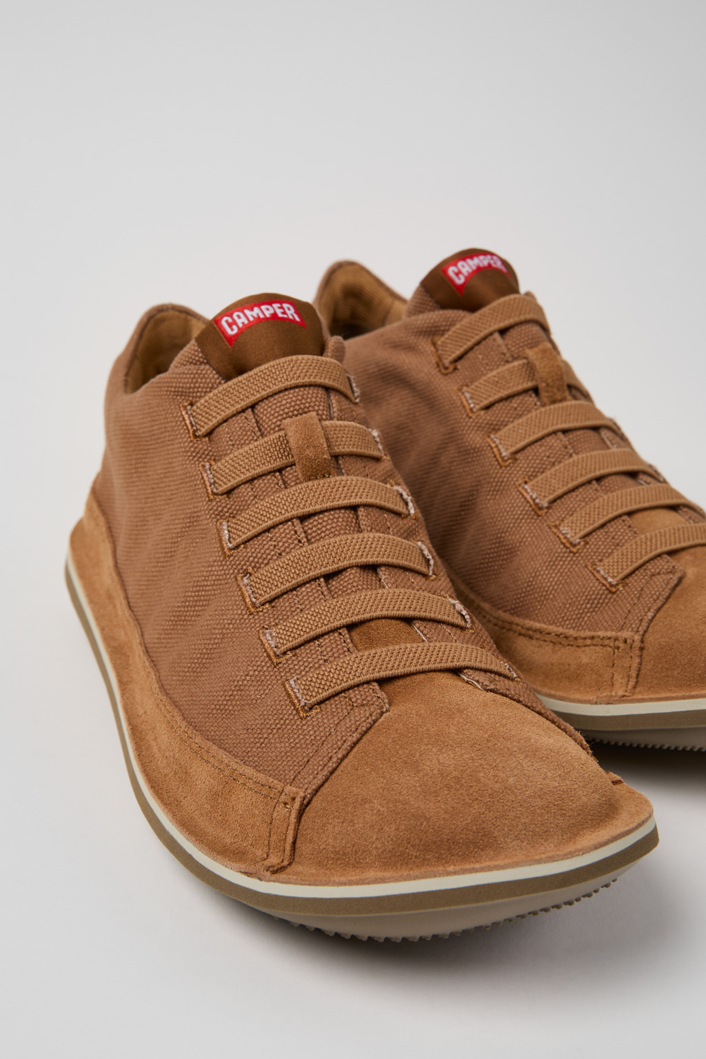 Beetle Brown Textile and Nubuck Leather Ankle Boots for Men.