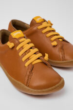 Peu Brown leather shoes for kids