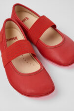 Right Red leather ballerinas for kids