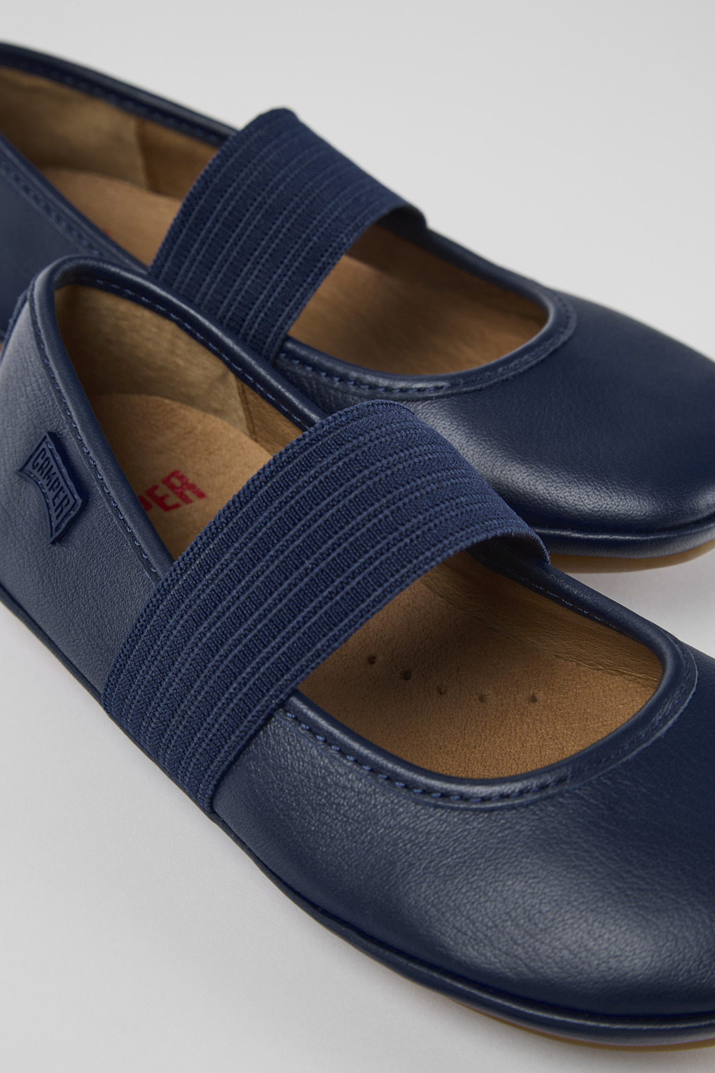 Right Blue Leather Ballerina