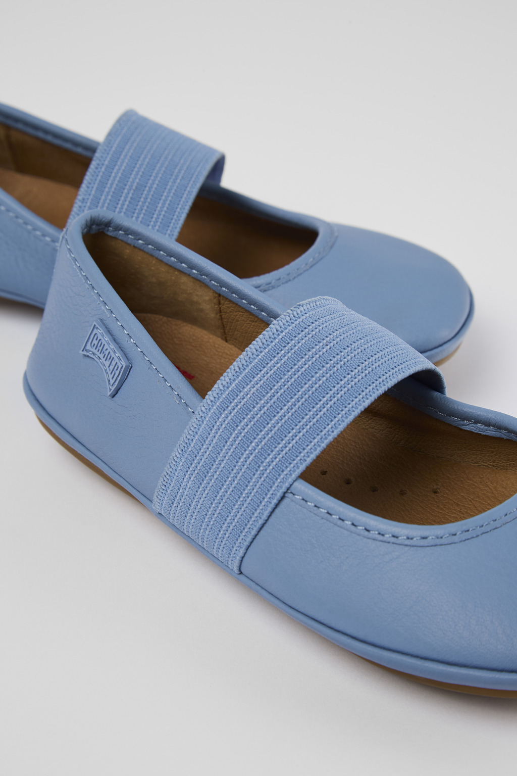 Right Blue Leather Ballerina