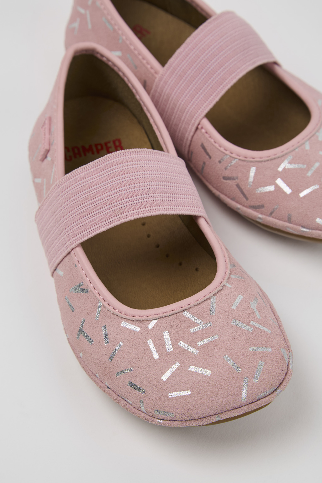 Right Multicolor Nubuck and Leather Ballerina for Kids.