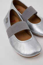 Right Gray Leather Ballerinas for kids.