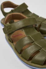 Bicho Green Leather Sandal