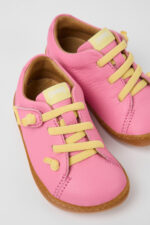 Peu Pink leather shoes for kids