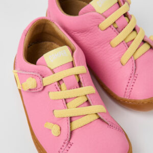 Peu Pink leather shoes for kids