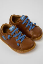 Peu Brown Leather Shoes for kids.