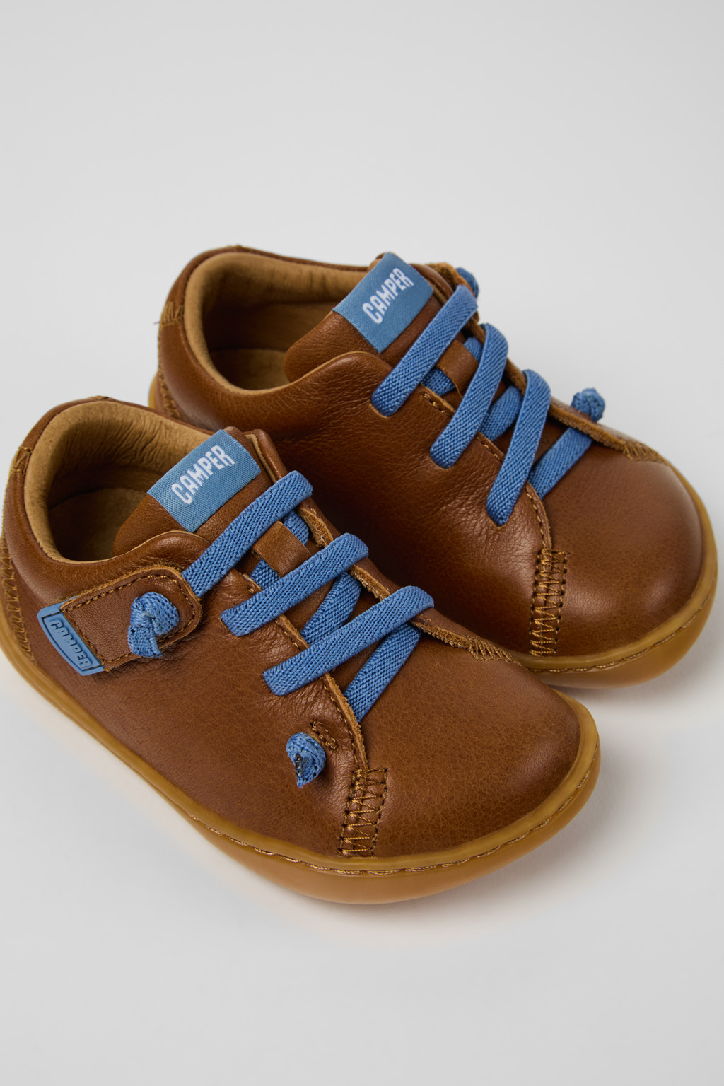 Peu Brown Leather Shoes for kids.