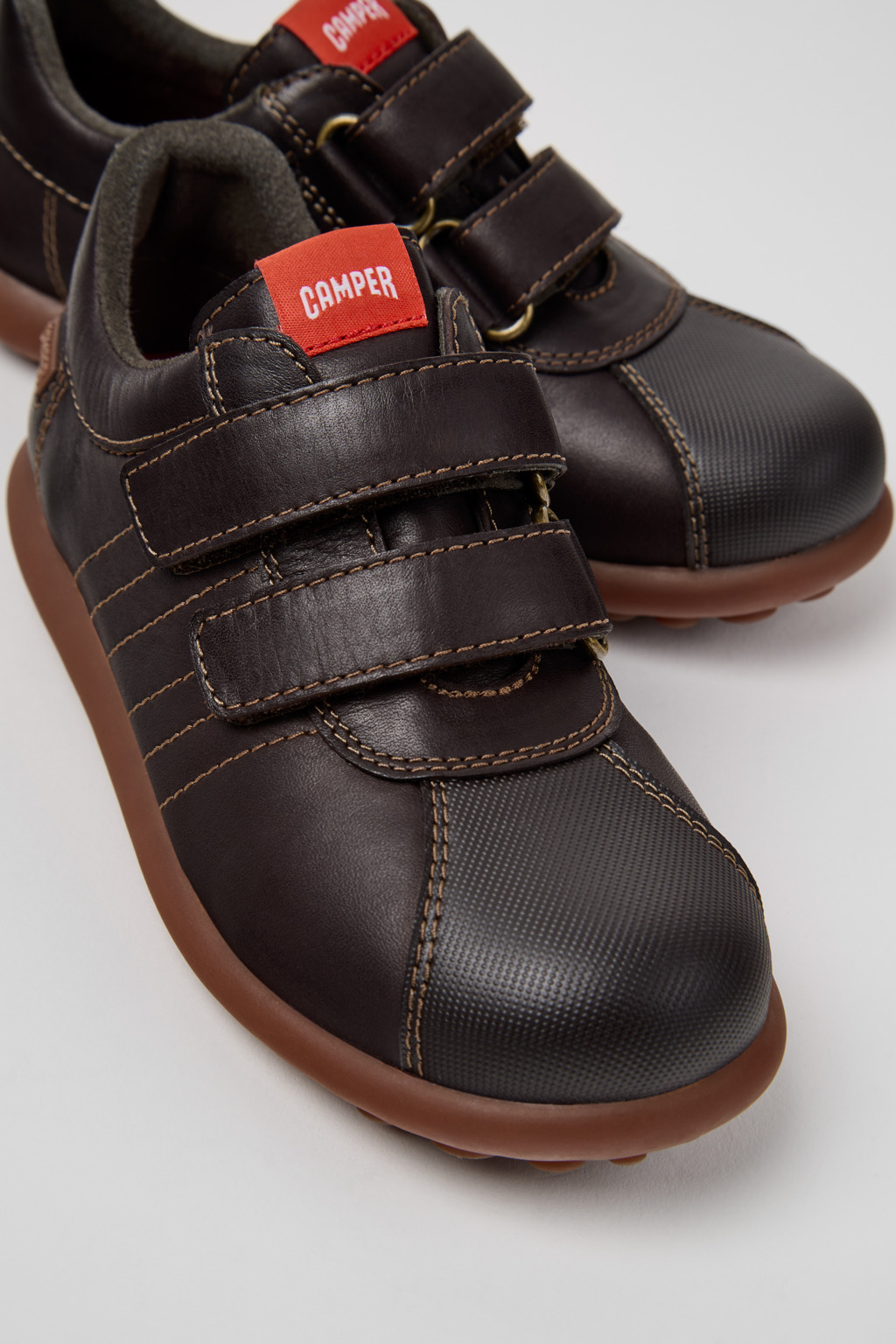 Pelotas Brown Leather and Textile Shoes for Kids.