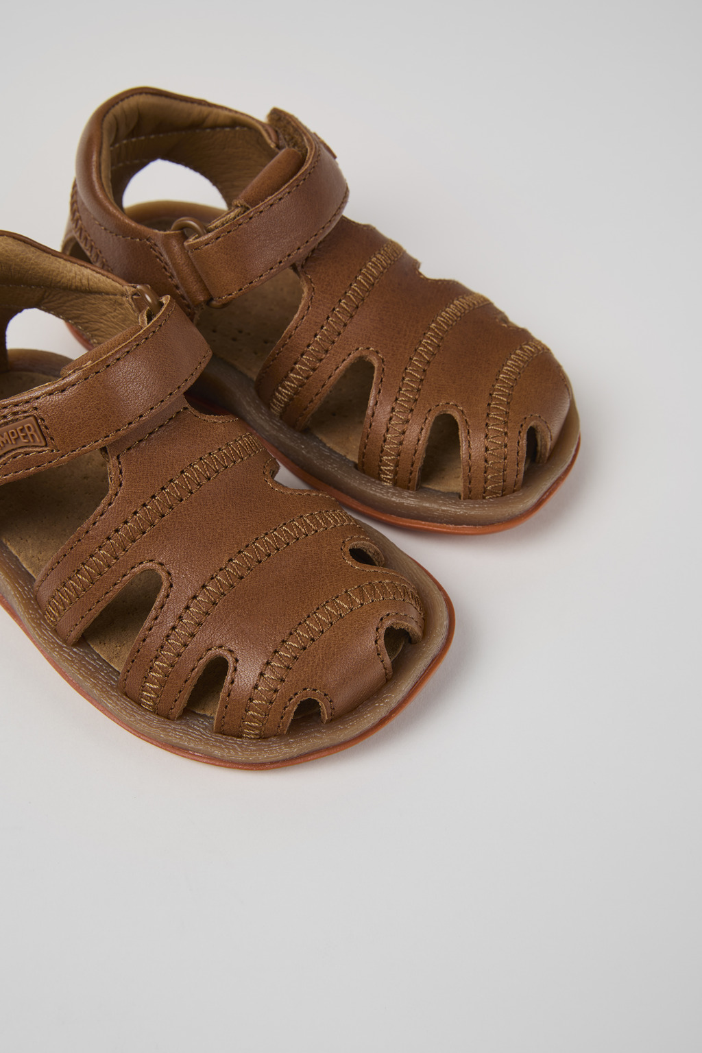 Bicho Brown Leather Kids' Sandals.