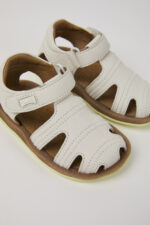 Bicho White Leather Closed Sandals for kids.