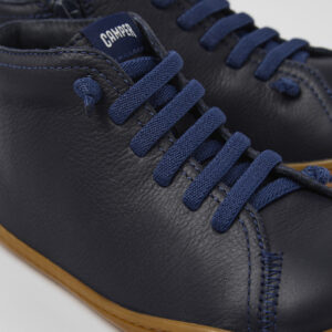 Peu Blue Leather Ankle Boots for Kids.