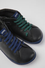 Twins Black leather ankle boots for kids