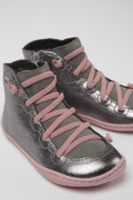 Peu Silver leather and nubuck boots