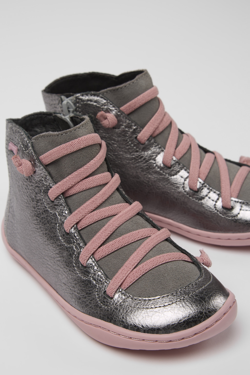 Peu Silver leather and nubuck boots