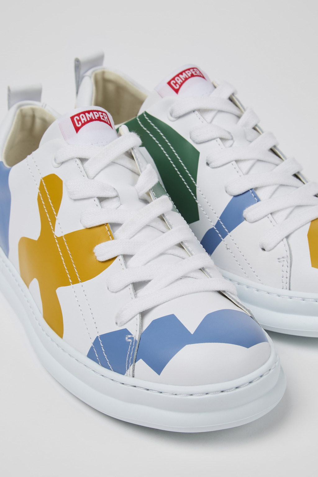 Twins Multicolored printed leather sneakers for men
