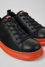 Runner Black leather sneakers for men