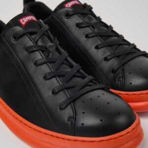 Runner Black leather sneakers for men