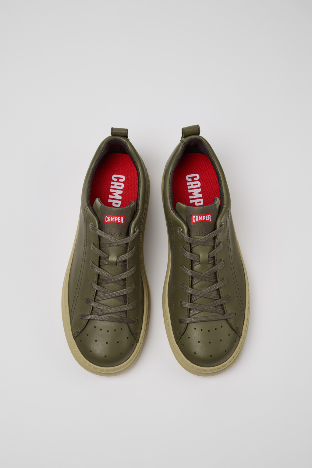 Runner Green Leather Men's Sneakers. - Image 4
