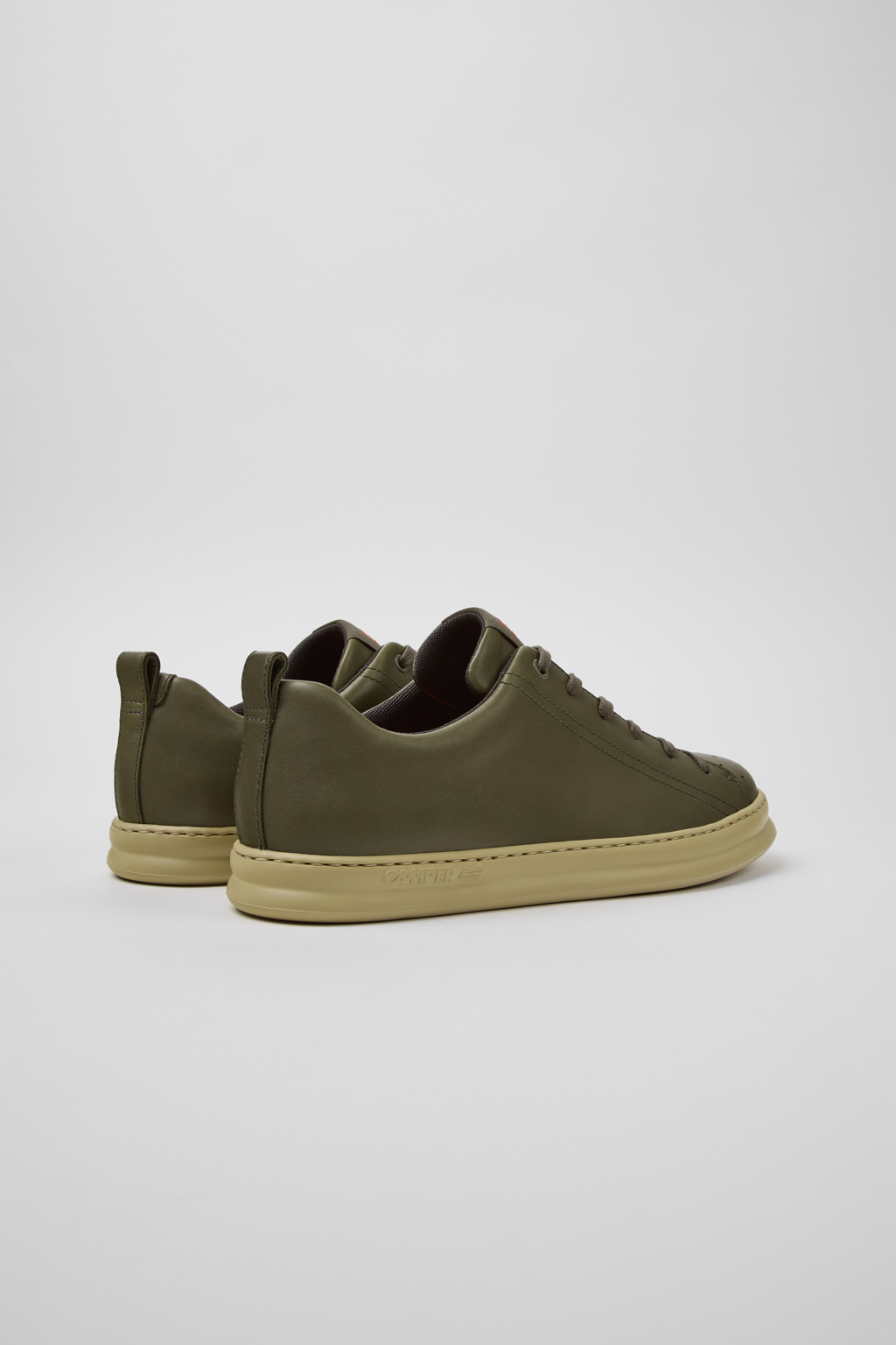 Runner Green Leather Men's Sneakers. - Image 3