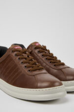 Runner Brown Leather Sneakers for Men.