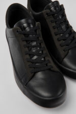 Andratx Black Leather and Nubuck Sneakers for Men.