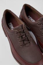Pix Burgundy leather lace-up shoes