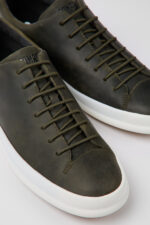Chasis Dark green leather shoes for men