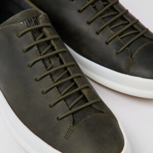 Chasis Dark green leather shoes for men