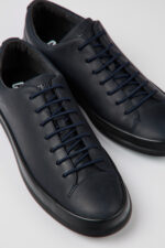 Chasis Navy blue leather shoes for men