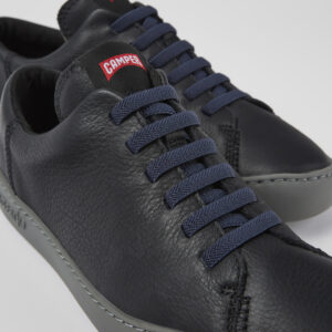 Peu Touring Black Leather Sneakers for Men.